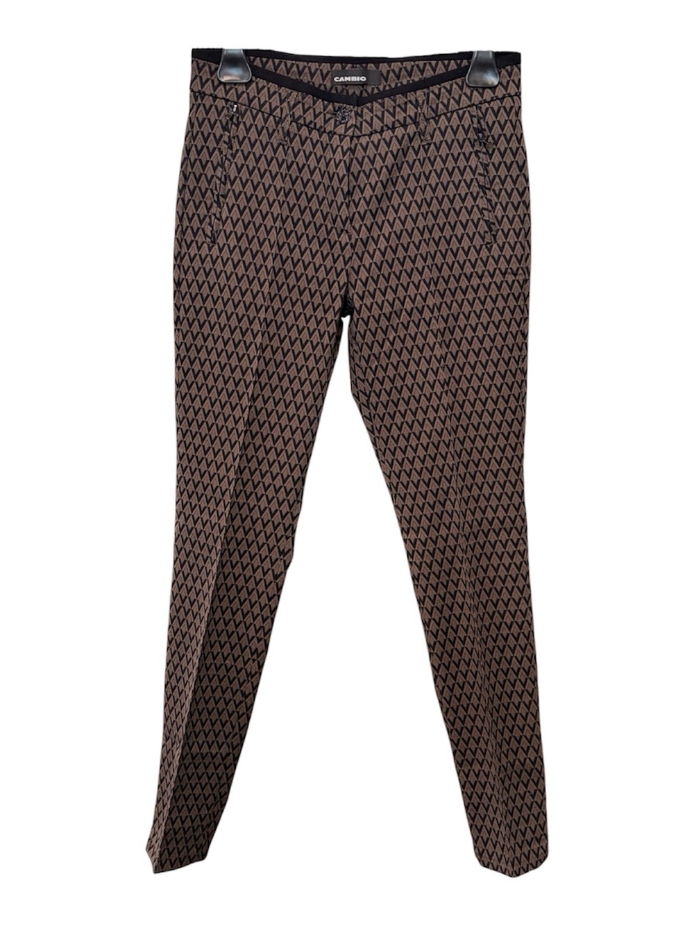 CAMBIO Brown Patterned Slim Pants - Size 6 - Like New